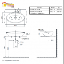 CHẬU LAVABO ĐẶT BÀN TOTO LW818JW/F CHÍNH HÃNG