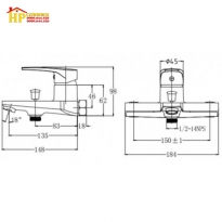 SEN TẮM NÓNG LẠNH MẠ ĐEN CAESAR S393CB CHÍNH HÃNG