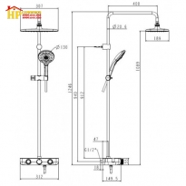 SEN CÂY TẮM ĐỨNG MẠ ĐEN AMERICAN STANDARD WF-4955MB CHÍNH HÃNG