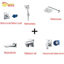 SEN TẮM ÂM TƯỜNG TOTO TBG04304B KÈM 6 MÓN PHỤ KIỆN CHÍNH HÃNG