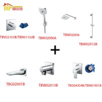 SEN TẮM ÂM TƯỜNG TOTO TBG04304B KÈM 7 MÓN CHÍNH HÃNG 