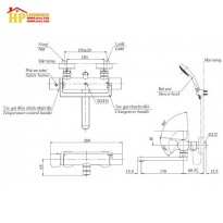 SEN TẮM CHỈNH NHIỆT ĐỘ TOTO  TBV03429V-TBW02017A CHÍNH HÃNG