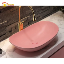 LAVABO THUYỀN ĐỂ BÀN MÀU HỒNG LA-03H