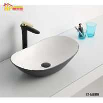 LAVABO ĐẶT BÀN THUYỀN ĐEN TRẮNG ST-LA03TD CAO CẤP GIÁ RẺ