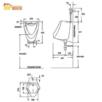 BỒN TIỂU NAM TREO TƯỜNG AAMERICAN STANDARD VF-0412 CHÍNH HÃNG