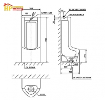 BỒN TIỂU ĐẶT SÀN AMERICAN STANDARDWP-6601  CHÍNH HÃNG