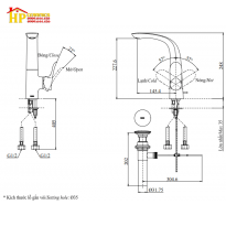 VÒI CHẬU LAVABO NÓNG LẠNH TOTO TLG01309B CHÍNH HÃNG