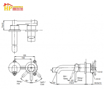 VÒI LAVABO ÂM TƯỜNG NÓNG LẠNH TOTO  TLS01309B CHÍNH HÃNG