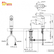 VÒI LAVABO NÓNG LẠNH TOTO TLS03305V CHÍNH HÃNG