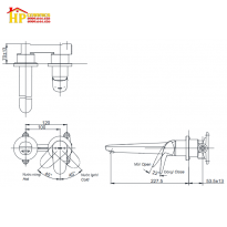 VÒI LAVABO NÓNG LẠNH ÂM TƯỜNG TOTO TLS03308B CHÍNH HÃNG