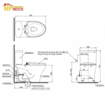 BÀN CẦU HAI KHỐI TOTO  CS838DT8 CHÍNH HÃNG
