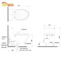 BÀN CẦU KHỐI TOTO MS885DE4 NẮP RỬA CHÍNH HÃNG