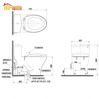 BÀN CẦU KHỐI TOTO  MS885DT2 CHÍNH HÃNG
