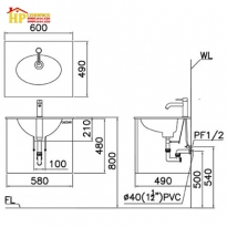 TỦ LAVABO CAESAR LF5024+EH05024AV CHÍNH HÃNG