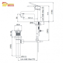 VÓI LAVAB NÓNG LẠNH TOTO TVLM102NSR CHÍNH HÃNG