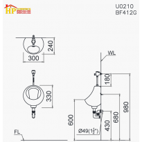 BỒN TIỂU TREO TƯỜNG CAESAR U0210 CHÍNH HÃNG