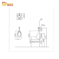 BỒN TIỂU NAM TREO TƯỜNG CAESAR U0221 CHÍNH HÃNG