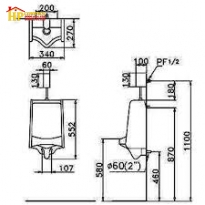 BỒN TIỂU TREO TƯỜNG CAESAR U0230 CHÍNH HÃNG