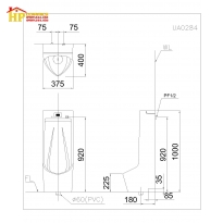 BỒN TIỂU ĐẶT SÀN CẢM ỨNG CAESAR UMP0284 CHÍNH HÃNG