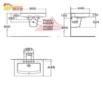 CHẬU LAVABO TREO TƯỜNG AMERICAN STANDARD  0504W/ 0704-WT CHÍNH HÃNG