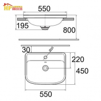 CHẬU LAVABO ÂM BÀN AMERICAN STANDARD VF-0462 CHÍNH HÃNG