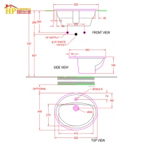CHẬU LAVABO ÂM BÀN AMERICAN STANDARD VF-0476 CHÍNH HÃNG