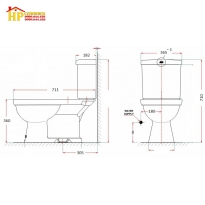 BÀN CẦU HAI KHỐI AMERICAN STANDARD VF-2314 CHÍNH HÃNG