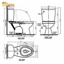 BÀN CẦU HAI KHỐI AMERICAN STANDARD VF-2395 CHÍNH HÃNG