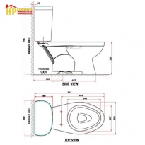 BÀN CẦU HAI KHỐI AMERICAN STANDARD  VF-2398 CHÍNH HÃNG