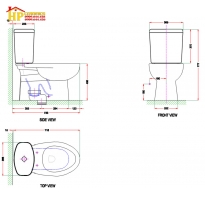 BÀN CẦU HAI KHỐI AMERICAN STANDARD VF-2714 CHÍNH HÃNG