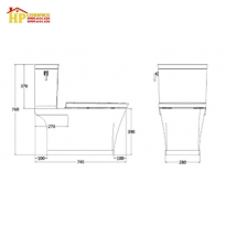 BÀN CẦU HAI KHỐI AMERICAN STANDARD  VF-2781 CHÍNH HÃNG