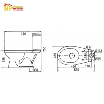 BÀN CẦU HAI KHỐI VIGLACEAR VI44  CHÍNH HÃNG