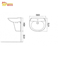 LAVABO TREO TƯỜNG VIGLACERA VI5 CHÍNH HÃNG