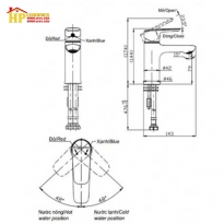 VÒI LAVABO NÓNG LẠNH VIGLACERA  VG132  CHÍNH HÃNG
