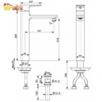 VÒI LAVABO NÓNG LẠNH MẠ ĐEN AMERICAN STANDARD  WF-1302MB CHÍNH HÃNG