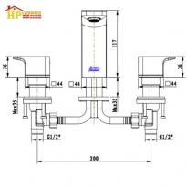 VÒI LAVABO NÓNG LẠNH 3 LỖ AMERICAN STANDARD WF-1303MB  CHÍNH HÃNG
