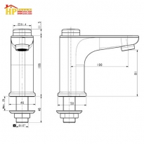 VÒI LAVABO LẠNH MẠ ĐEN LẠNH AMERICAN STANDARD  WF-T823B CHÍNH HÃNG