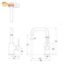 VÒI LAVABO NÓNG LẠNH CAESAR  B520CU CHÍNH HÃNG