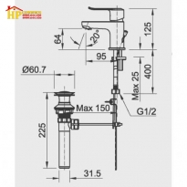 VÒI LAVABO INAX NÓNG LẠNH LFV-2012S