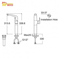 VÒI LAVABO NÓNG LẠNH AMERICAN STANDARD WF-0502 CHÍNH HÃNG