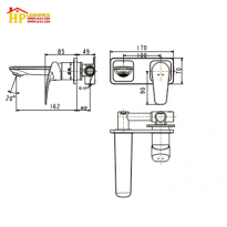 VÒI LAVABO ÂM TƯỜNG AMERICAN STANDARD  WF-0904 CHÍNH HÃNG