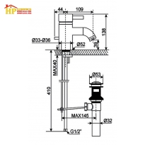 VÒI LAVABO NÓNG LẠNH AMERICAN STANDARD  WF-2801 CHÍNH HÃNG