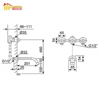 VÒI LAVABO ÂM TƯỜNG NÓNG LẠNH AMERICAN STANDARD WF-3251 CHÍNH HÃNG