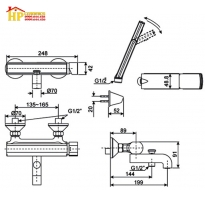 VÒI LAVABO NÓNG LẠNH ÂM TƯỜNG AMERICAN STANDARD  WF-3321 CHÍNH HÃNG