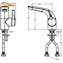 VÒI LAVABO NÓNG LẠNH AMERICAN STANDARD WF-6801 CHÍNH HÃNG