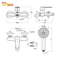 SEN TẮM NÓNG LẠNH AMERICAN STANDARD WF-B211 CHÍNH HÃNG