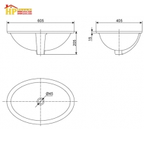 CHẬU LAVABO ĐẶT ÂM BÀN AMERICAN STANDARD WP-0433 CHÍNH HÃNG