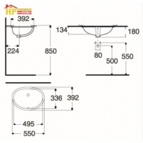 CHẬU LAVABO ÂM BÀN AMERICANDARD WP-F512 CHÍNH HÃNG
