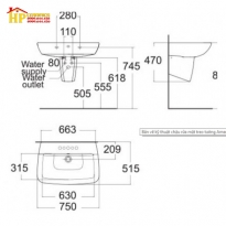 CHẬU LAVABO CHÂN TREO AMERICAN STANDARD WP-F518/ F718 CHÍNH HÃNG