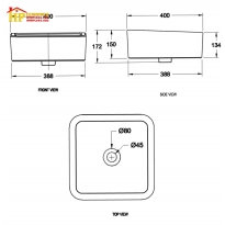 CHẬU LAVABO ĐẶT BÀN AMERICAN STANDARD  WP-F606 CHÍNH HÃNG